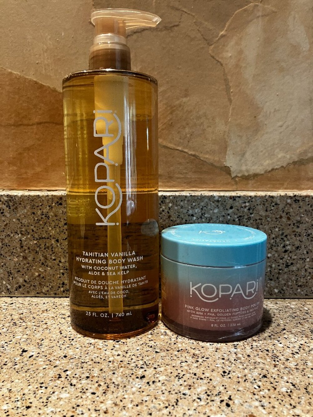Kopari Set of Jumbo Tahitian Vanilla Body Wash And Body Scrub! NEW